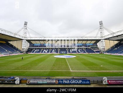 Preston, Großbritannien. Januar 2024. Eine allgemeine Ansicht von Deepdale, während des Sky Bet Championship Matches Preston North End gegen Bristol City in Deepdale, Preston, Vereinigtes Königreich, 13. Januar 2024 (Foto: Cody Froggatt/News Images) in Preston, Vereinigtes Königreich am 13. Januar 2024. (Foto: Cody Froggatt/News Images/SIPA USA) Credit: SIPA USA/Alamy Live News Stockfoto