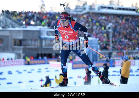 Ruhpolding, Deutschland. Januar 2024. Biathlon: World Cup, Sprint 10 km, Männer. Endre Stroemsheim aus Norwegen in Aktion. Quelle: Sven Hoppe/dpa/Alamy Live News Stockfoto