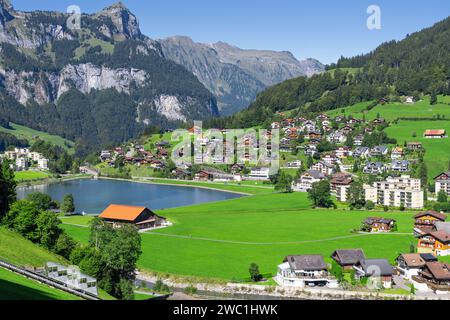 Engelberg, Schweiz mit Eugenisee-See und alpen. Stockfoto