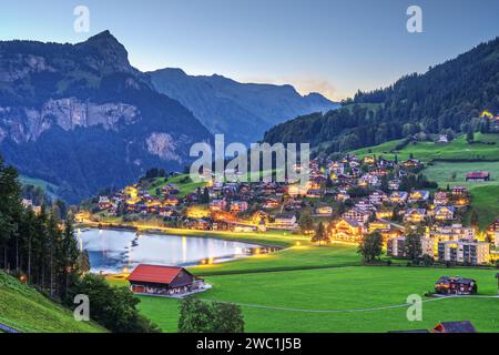 Engelberg, Schweiz mit Eugenisee-See und alpen. Stockfoto