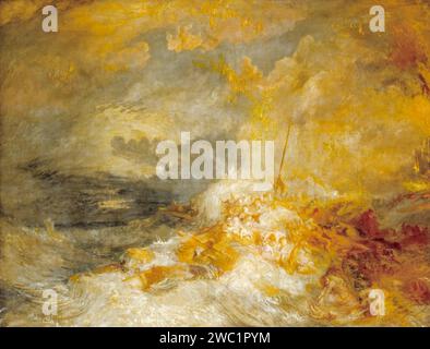 JMW Turner, Eine Katastrophe auf See, Ölgemälde auf Leinwand, um 1835 Stockfoto