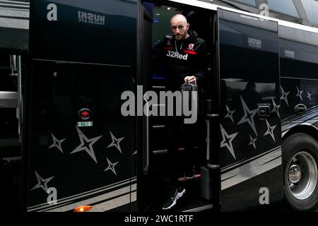 London, Großbritannien. September 2020. Matthew Clarke von Middlesbrough kommt im Stadion vor dem Sky Bet Championship Match Millwall gegen Middlesbrough am 13. Januar 2024 in London, Großbritannien (Foto: Juan Gasparini/News Images) 2020. (Foto: Juan Gasparini/News Images/SIPA USA) Credit: SIPA USA/Alamy Live News Stockfoto