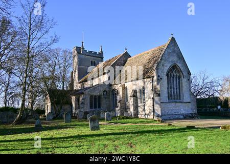 Kirche St Laurence im Dorf Wicken, Cambridgeshire, England, Großbritannien. Stockfoto