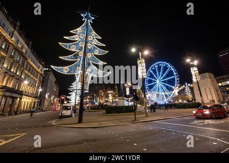 Mercado de Navidad de George Square, Glasgow, Lowands, Reino Unido Stockfoto