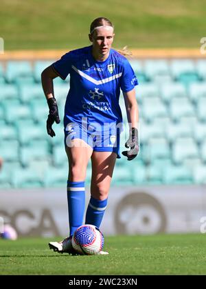 Lilyfield, Australien. Januar 2024. Chloe Belle Lincoln von Canberra United wird während des Spiels der A-League 2023/24 in der Unite Round zwischen Adelaide United und Canberra United im Leichhardt Oval gespielt. Endpunktzahl: Canberra United 3:1 Adelaide United. Quelle: SOPA Images Limited/Alamy Live News Stockfoto