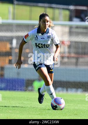 Lilyfield, Australien. Januar 2024. Sarah Razan Morgan von Adelaide United wird während des Spiels der A-League 2023/24 in der Unite Round zwischen Adelaide United und Canberra United im Leichhardt Oval gesehen. Endpunktzahl: Canberra United 3:1 Adelaide United. Quelle: SOPA Images Limited/Alamy Live News Stockfoto