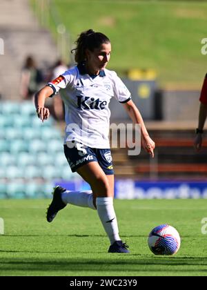 Lilyfield, Australien. Januar 2024. Sarah Razan Morgan von Adelaide United wird während des Spiels der A-League 2023/24 in der Unite Round zwischen Adelaide United und Canberra United im Leichhardt Oval gesehen. Endpunktzahl: Canberra United 3:1 Adelaide United. Quelle: SOPA Images Limited/Alamy Live News Stockfoto