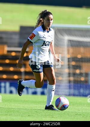 Lilyfield, Australien. Januar 2024. Sarah Razan Morgan von Adelaide United wird während des Spiels der A-League 2023/24 in der Unite Round zwischen Adelaide United und Canberra United im Leichhardt Oval gesehen. Endpunktzahl: Canberra United 3:1 Adelaide United. (Foto: Luis Veniegra/SOPA Images/SIPA USA) Credit: SIPA USA/Alamy Live News Stockfoto