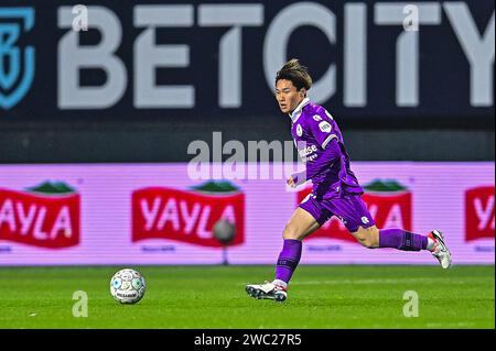 Sittard, Niederlande. Januar 2024. SITTARD, 13-01-2024, Fortuna Sittard Stadium, Dutch Eredivisie, Saison 2023/2024. Fortuna Sittard - Sparta. Sparta-Spieler Shunsuke Mito. Beschreibung: Pro Shots/Alamy Live News Stockfoto