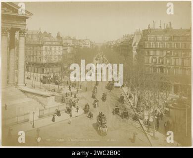 Boulevard de la Madeleine in Paris, x phot., 1887 - 1900 Fotografie Paris Papieralbumen drucken Straße Boulevard de la Madeleine Stockfoto