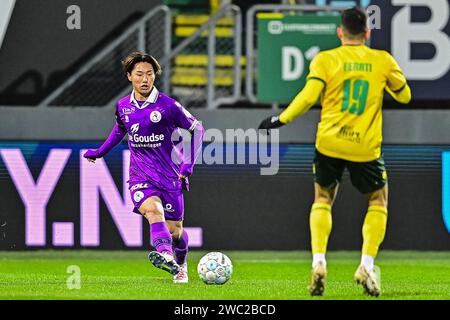 Sittard, Niederlande. Januar 2024. SITTARD, 13-01-2024, Fortuna Sittard Stadium, Dutch Eredivisie, Saison 2023/2024. Fortuna Sittard - Sparta. Sparta-Spieler Shunsuke Mito. Beschreibung: Pro Shots/Alamy Live News Stockfoto
