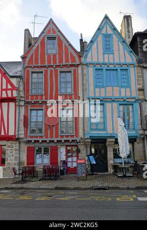 Die Fachwerkhäuser von Vannes, einer kleinen französischen Stadt in der Bretagne Stockfoto