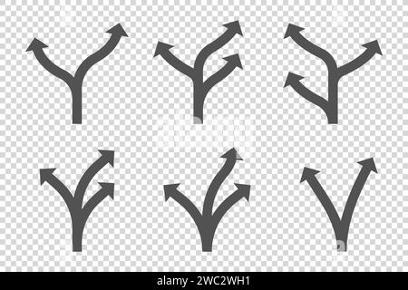 Pfeilschild Wegrichtung. Pfeilsymbolgruppe Stock Vektor