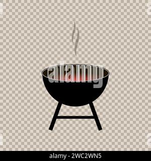 Grillsymbole. Grill mit Rauch Stock Vektor