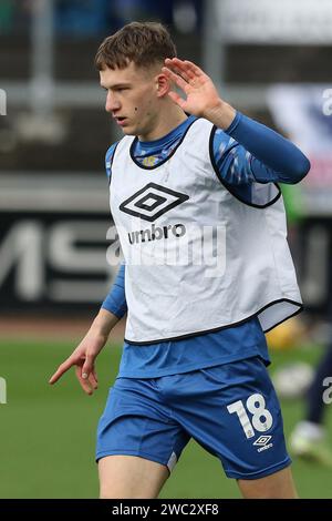 Jack Ellis von Carlisle United während des Spiels der Sky Bet League 1 zwischen Carlisle United und Oxford United in Brunton Park, Carlisle am Samstag, den 13. Januar 2024. (Foto: Robert Smith | MI News) Credit: MI News & Sport /Alamy Live News Stockfoto