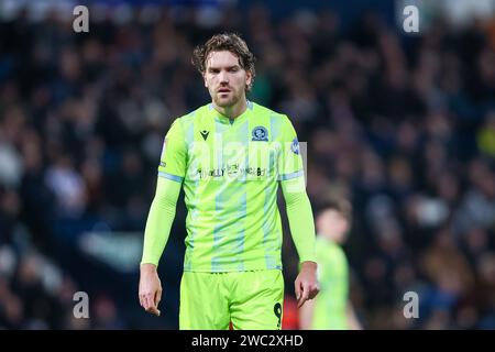 West Bromwich, Großbritannien. Januar 2024. Blackburn's Sam Gallagher während des EFL Sky Bet Championship-Spiels zwischen West Bromwich Albion und Blackburn Rovers am 13. Januar 2024 bei den Hawthorns in West Bromwich, England. Foto von Stuart Leggett. Nur redaktionelle Verwendung, Lizenz für kommerzielle Nutzung erforderlich. Keine Verwendung bei Wetten, Spielen oder Publikationen eines einzelnen Clubs/einer Liga/eines Spielers. Quelle: UK Sports Pics Ltd/Alamy Live News Stockfoto