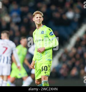 West Bromwich, Großbritannien. Januar 2024. Blackburn’s Jake Garrett während des EFL Sky Bet Championship-Spiels zwischen West Bromwich Albion und Blackburn Rovers am 13. Januar 2024 bei den Hawthorns in West Bromwich, England. Foto von Stuart Leggett. Nur redaktionelle Verwendung, Lizenz für kommerzielle Nutzung erforderlich. Keine Verwendung bei Wetten, Spielen oder Publikationen eines einzelnen Clubs/einer Liga/eines Spielers. Quelle: UK Sports Pics Ltd/Alamy Live News Stockfoto