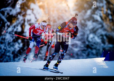 Vetle Sjaastad Christiansen aus Norwegen tritt am 13. Januar 2024 beim Biathlon-Weltmeisterschafts-Sprint in Ruhpolding an. (CTK Foto/Jarosla Stockfoto