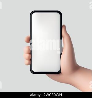 3D Cartoon Handheld Handy. Modernes Modell. Stock Vektor