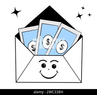 Umschlag mit Geld auf weißem Hintergrund Stock Vektor