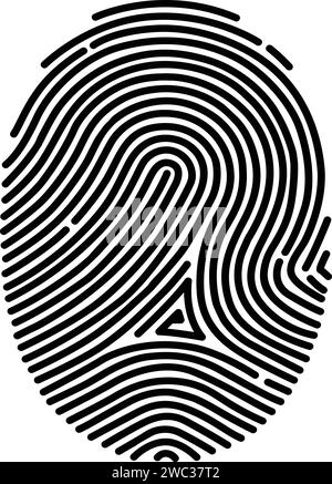 Fingerabdruck, Fingerscan, Fingeridentifikation, Digital Biometrisch Stock Vektor