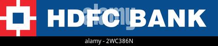HDFC Bank Logo Vector, indische Bank- und Finanzdienstleistungen Stock Vektor