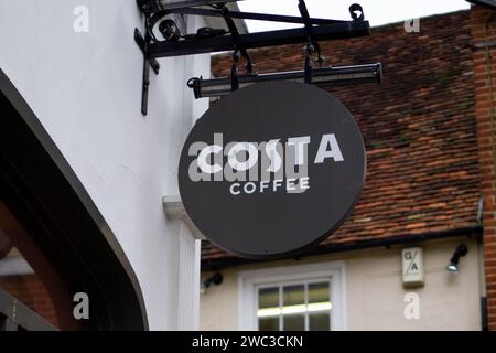 Schild für Costa Coffee Hanging Shop Stockfoto