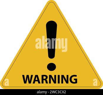 Warnblinkanlage Achtung-Schild , gelbes Warnblinkanlage Gefahr-Schild Stock Vektor