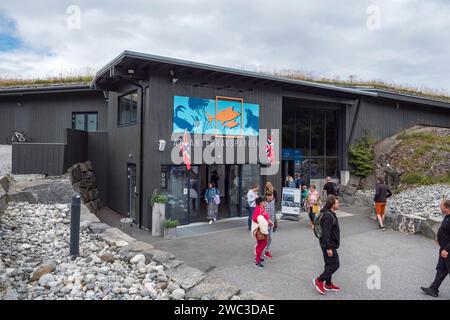 Der Eingang zum Atlantic Sea Park (Atlanterhavsparken) in Alesund, Norwegen. Stockfoto