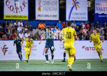 Real Madrids Spanisch-argentinischer Spieler Nico Paz während eines Spiels der argentinischen Nationalmannschaft im COTIF-Turnier 2022 in Alcudia, Valencia, Spanien Stockfoto