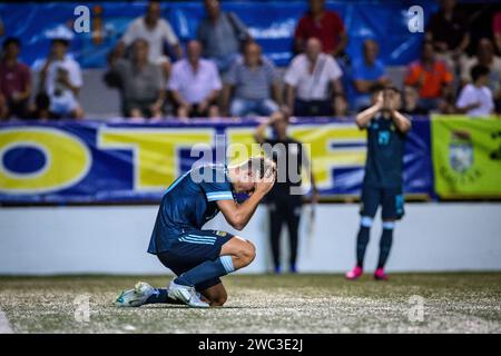 Real Madrids Spanisch-argentinischer Spieler Nico Paz während eines Spiels der argentinischen Nationalmannschaft im COTIF-Turnier 2022 in Alcudia, Valencia, Spanien Stockfoto