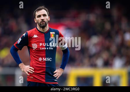 Genua, Italien. 13. Januar 2024. Milan Badelj von Genua CFC spielt beim Fußball-Spiel der Serie A zwischen Genua CFC und Torino FC. Quelle: Nicolò Campo/Alamy Live News Stockfoto