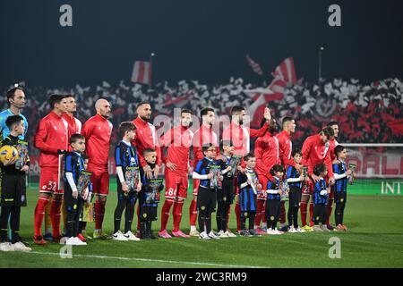 Die Aufstellung des AC Monza während des italienischen Fußballspiels der Serie A zwischen AC Monza und Inter FC Internazionale am 13. Januar 2024 im U-Power-Stadion in Monza, Italien. Foto: Tiziano Ballabio Stockfoto