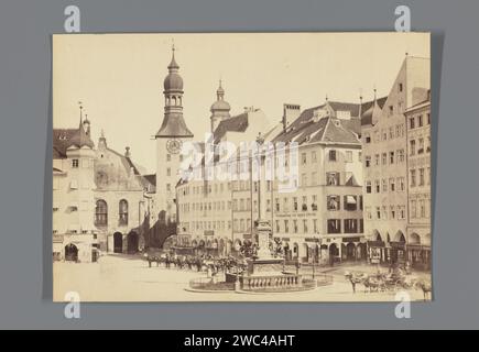 Marienplatz München, Anonym, ca. 1850 - ca. 1900 fotografischer Nachdruck. Pappalbumendruck Marienplatz Stockfoto