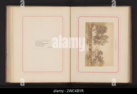 Fotoproduktion eines Gemäldes, das ein Ruderboot auf einem See darstellt, anonym, nach Jan Willem van Borselen, ca. 1868 - in oder vor 1878 fotografische Unterstützung Albumendruck Ruderboot, Kanu, etc. See Stockfoto