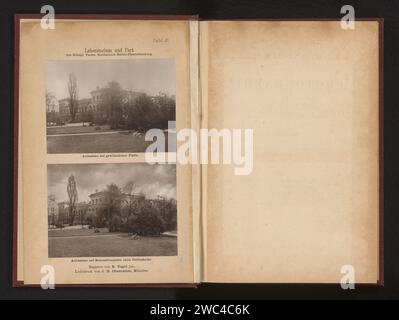 Ansicht des Laboratoriums der Königlichen Technischen Hogeschool Charlottenburg, E. Vogel, um 1885 - in oder vor 1890 photomechanischer Druck Berlin -Münchenprinter: Münchenprinter: Münchener Papierkollotypaußenseite  Darstellung eines Gebäudes. universität Königlich Technische Hogeschool Charlottenburg Stockfoto