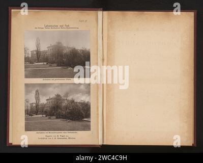 Ansicht des Laboratoriums der Königlichen Technischen Hogeschool Charlottenburg, E. Vogel, um 1885 - in oder vor 1890 photomechanischer Druck Charlottenburgmünchenprinter: Münchner Papierkollotypus außen  Darstellung eines Gebäudes. universität Königlich Technische Hogeschool Charlottenburg Stockfoto