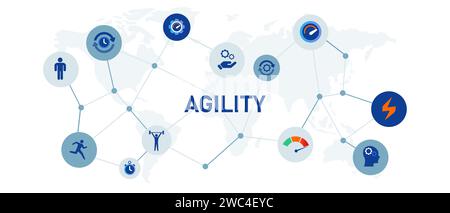 Agility Agile Konzept der adaptiven, vielseitigen Konzeptdarstellung Stock Vektor