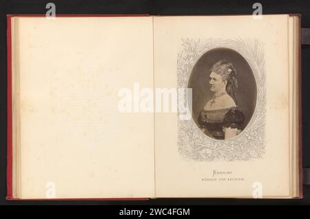 Fotoproduktion eines gemalten Porträts von Carola, Königin von Sachsen, Anonym, um 1875 - in oder vor 1880 Fotografie Papier Albumenabdruck Königin, Kaiserin usw. (Ehefrau eines Herrschers). Historische Personen - BB - Frau Stockfoto
