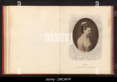 Fotoproduktion eines gemalten Porträts von Emma, Königin der Niederlande, Anonym, um 1875 - in oder vor 1880 Fotografie Papier Albumenabdruck Königin, Kaiserin usw. (Ehefrau eines Herrschers). Historische Personen - BB - Frau Stockfoto