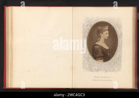 Fotoproduktion eines gemalten Porträts von Marie Henriëtte Anne, Königin von Belgien, Anonym, um 1875 - in oder vor 1880 Fotografie Papier Albumenabdruck Königin, Kaiserin usw. (Ehefrau eines Herrschers). Historische Personen - BB - Frau Stockfoto