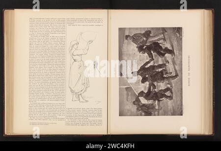 Fotoproduktion des Gemäldes 'Round the Ramoneurs' von Edouard Sain, Goupil & Cie., nach Edouard Alexandre Sain, um 1878 - in oder vor 1883 photomechanischen Druckpapier Tanzspiele (Kinderspiele) Stockfoto