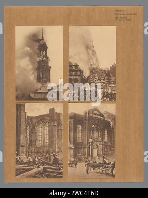 Hamburg, Michaeliskirche, de Brand 3. Juli 1906, Anonym, 1880 - 1920 fotografischer Support. Kollotyp Hamburg Stockfoto