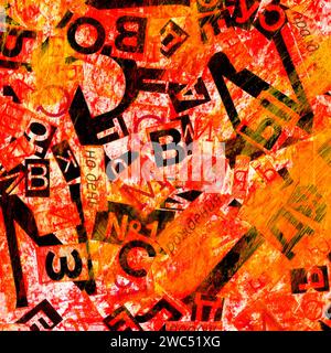Abstrakte Textur Hintergrund. Stücke aus Papier grunge Kunstwerk. Moderne künstlerische Arbeit. Stockfoto