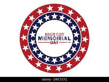 Asiatische Flotte Memorial Day Vektor Illustration. Urlaubskonzept. Vorlage für Hintergrund, Banner, Karte, Poster mit Textbeschriftung. Stock Vektor