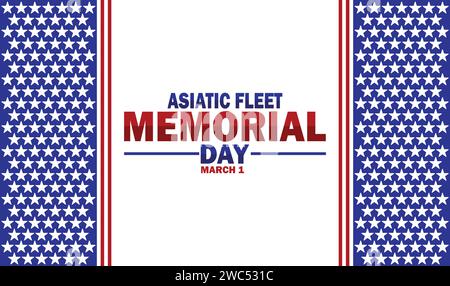 Asiatische Flotte Memorial Day Vektor Illustration. März. Geeignet für Grußkarten, Poster und Banner. Stock Vektor