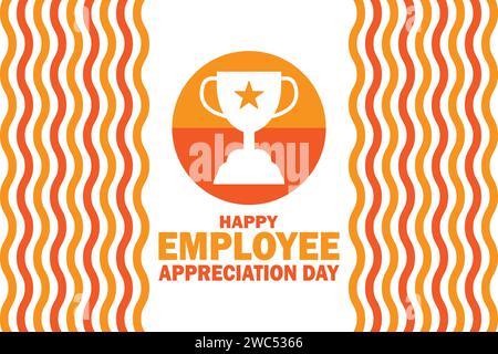 Happy Employee Appreciation Day. Vektorabbildung. Designelement für Grußkarte, Banner und Poster. Stock Vektor