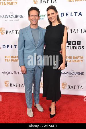 Beverly Hills, USA. Januar 2024. Glenn Howerton und Jill Latiano kamen 2024 bei der BAFTA Tea Party in Maybourne Beverly Hills am 13. Januar 2024 in Beverly Hills an. © Lisa OConnor/AFF-USA.com Credit: AFF/Alamy Live News Stockfoto