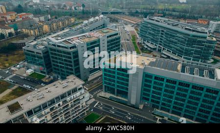 Luftaufnahmen Santa Giulia, Mailand, Italien 3.01.2023 Wohngebiet am südöstlichen Stadtrand von Mailand, zwischen den Bezirken von Rogoredo Stockfoto