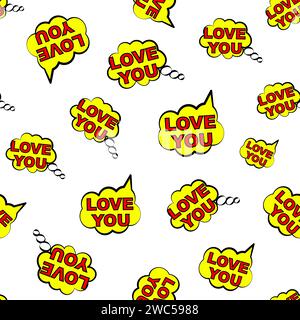 Nahtloses romantisches Muster von Sprachblasen. Stock Vektor